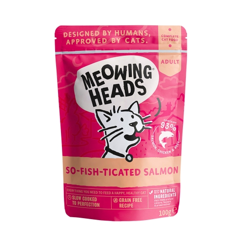 MEOWING HEADS So-Fish Salmon mitrā barība kaķiem, lasis, 100g