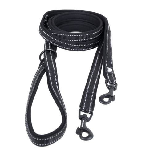 FEEL ACTIVE Padded Multi pavada suņiem, 2 x 300cm, melna