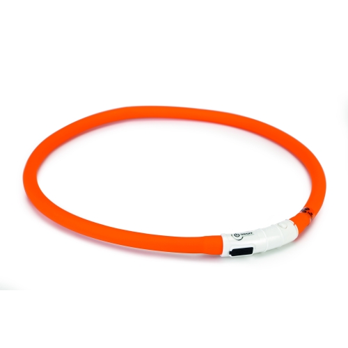 BEEZTEES Dogini Led + USB kakla siksna, 70 cm x 10 mm, oranža
