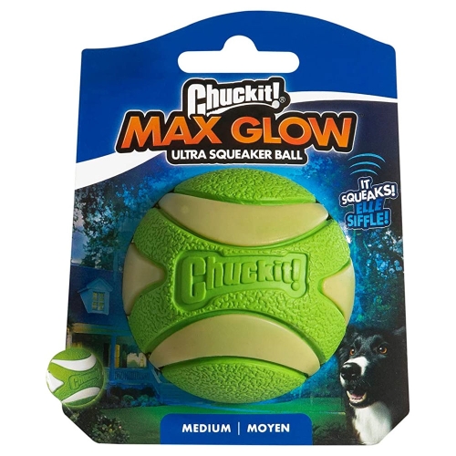 Chuckit Max Glow Ultra suņu rotaļlieta M, zaļa