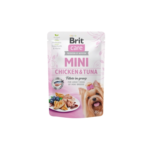 BRIT Care mitrā barība suņiem vistas gaļa/ tunča fileja mērcē 85g