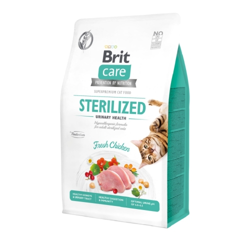BRIT Care barība sterilizētiem kaķiem urīnceļu veselībai,vista, 2 kg