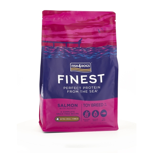 FISH4DOGS sausā barība ar lasi un kartupeļiem mazo šķirņu suņiem, 1,5 kg
