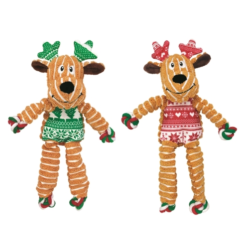 KONG Holiday Floppy Knots rotaļlieta suņiem, ziemeļbriedis