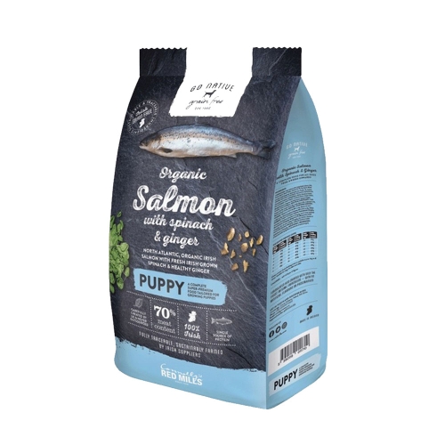 GO NATIVE sausā barība kucēniem, lasis/spināti/ingvers, 4kg