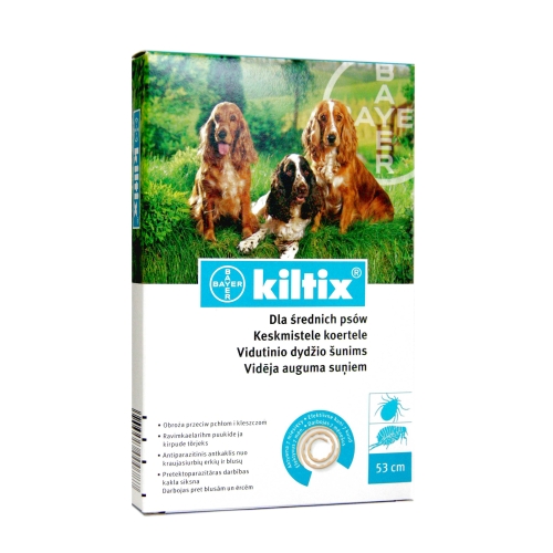 Kiltix kakla siksna pret blusām un ērcēm 53 cm vidējiem suņiem