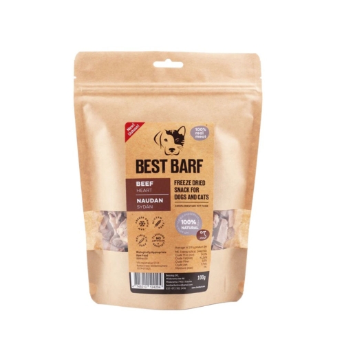 BEST BARF liofilizētas liellopa sirdis 100g