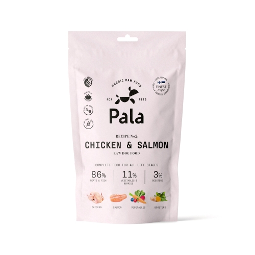 PALA Raw Food kaltēta svaigā barība suņiem vista/lasis 100 g