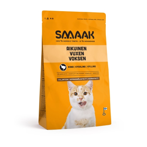 SMAAK sausā barība kaķiem, vista, 1,5kg