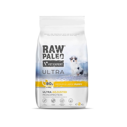 RAW PALEO Ultra Medium/Large sausā barība kucēniem, tītars 2kg