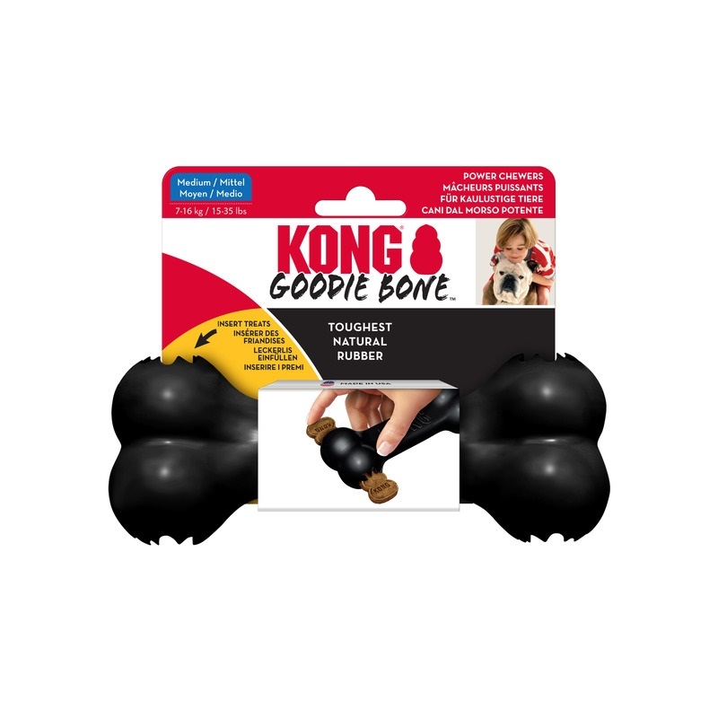 KONG Extreme Goodie Bone rotaļlieta suņiem M, melna - Produkta attēls 3