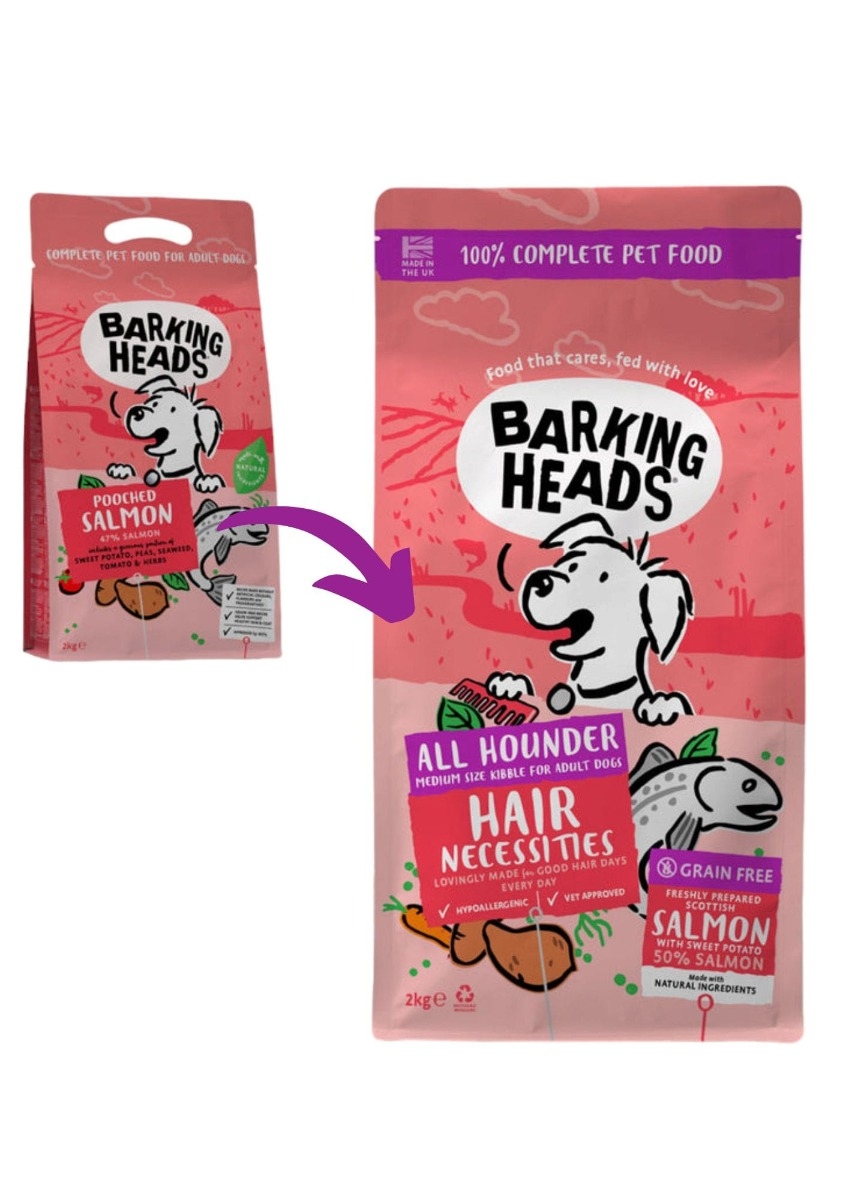 BARKING HEADS All Hounder Salmon sausā barība suņiem, lasis, 2kg - Produkta attēls 2