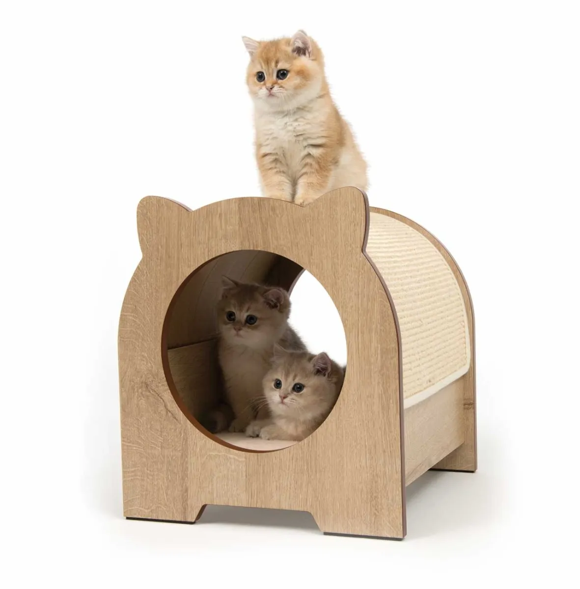 Catit Vasper Minou kaķu nagu skrāpis/mājiņa, bēšs - Produkta attēls 6