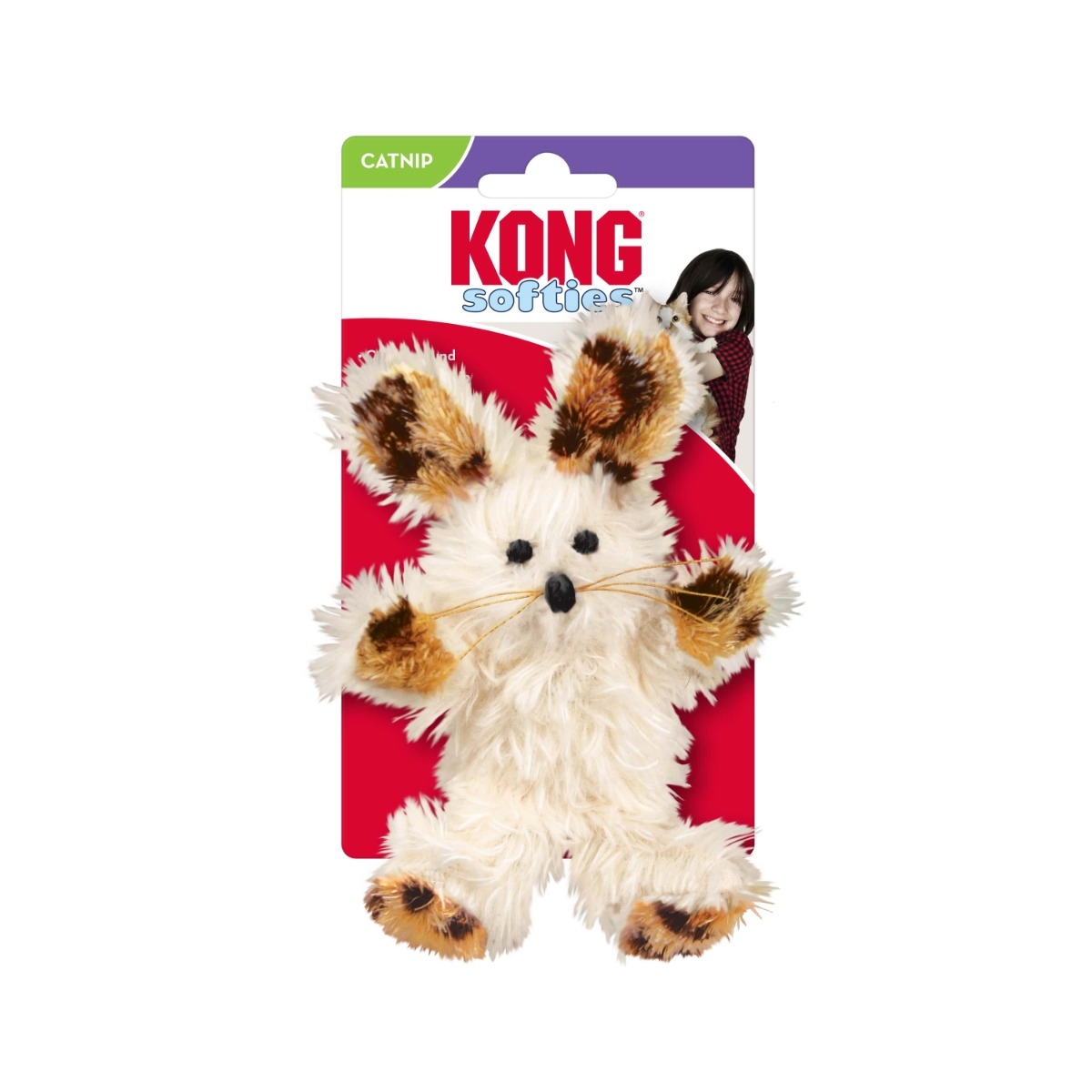 KONG Softies Fuzzy Bunny rotaļlieta kaķiem - Produkta attēls 2