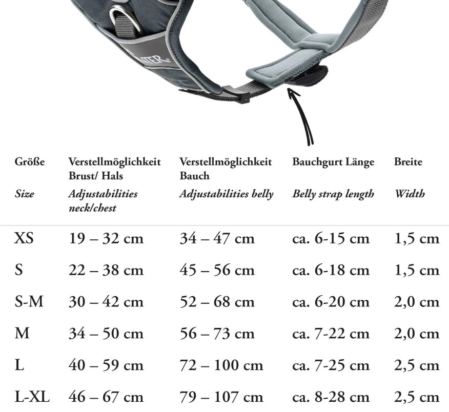 HUNTER Divo krūšu siksna suņiem 34-47/XS, pelēka - Produkta attēls 2