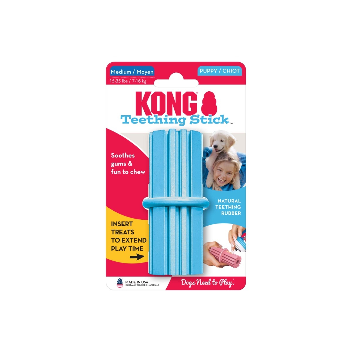 KONG Puppy Teething Stick rotaļlieta kucēniem, M - Produkta attēls 2