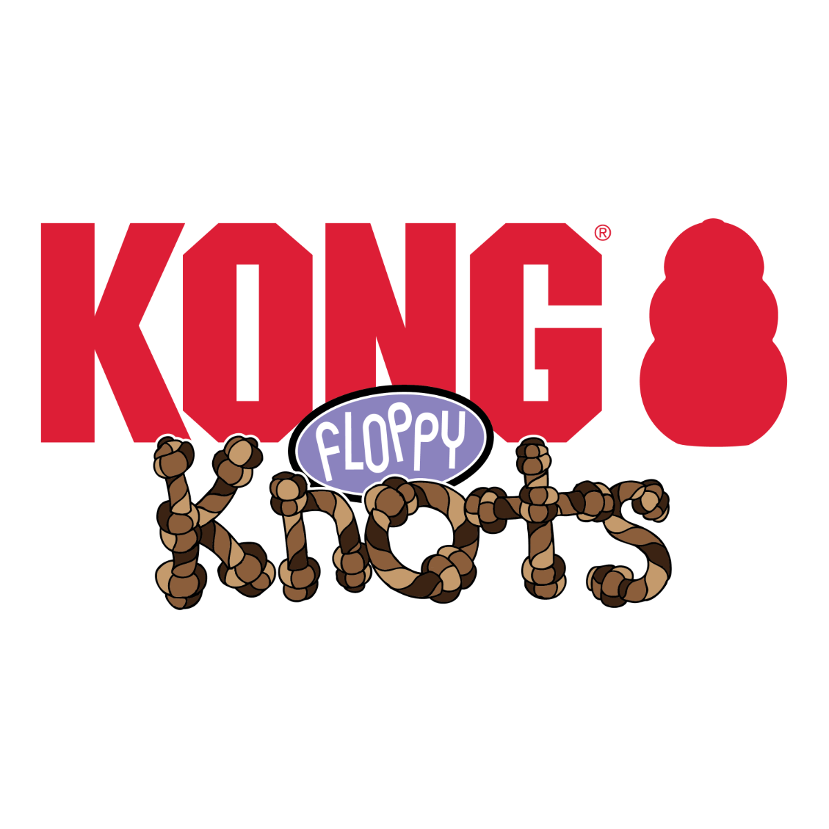 KONG Floppy Knots Hippo rotaļlieta suņiem, M/L izmērs - Produkta attēls 4