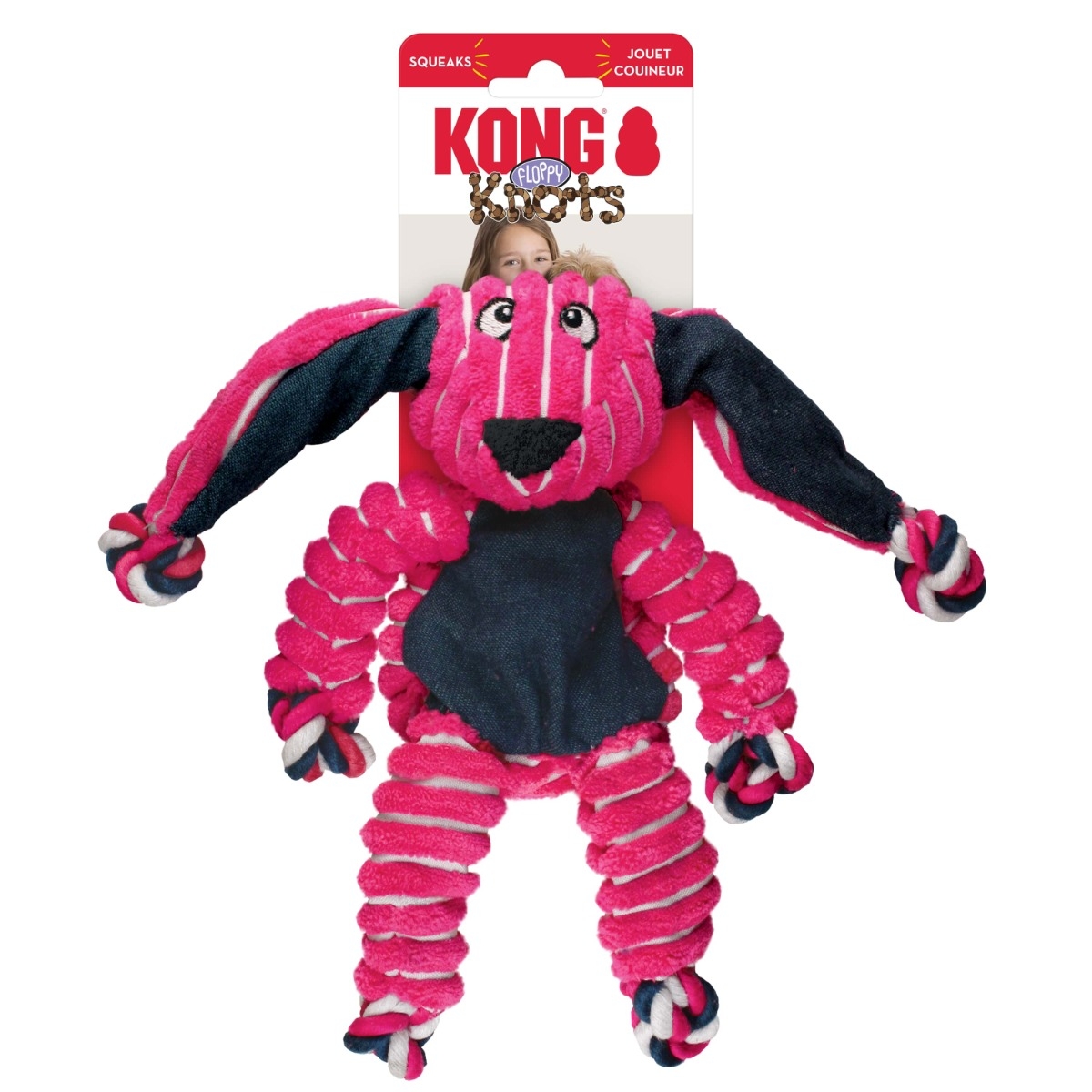 KONG Floppy Knots Bunny rotaļlieta suņiem, S/M izmērs - Produkta attēls 2