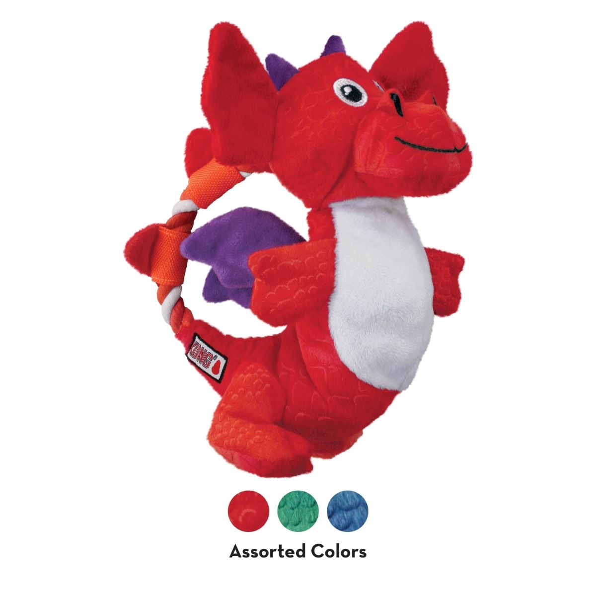 KONG Dragon Knots, rotaļlieta suņiem- pūķis M/L - Produkta attēls 2