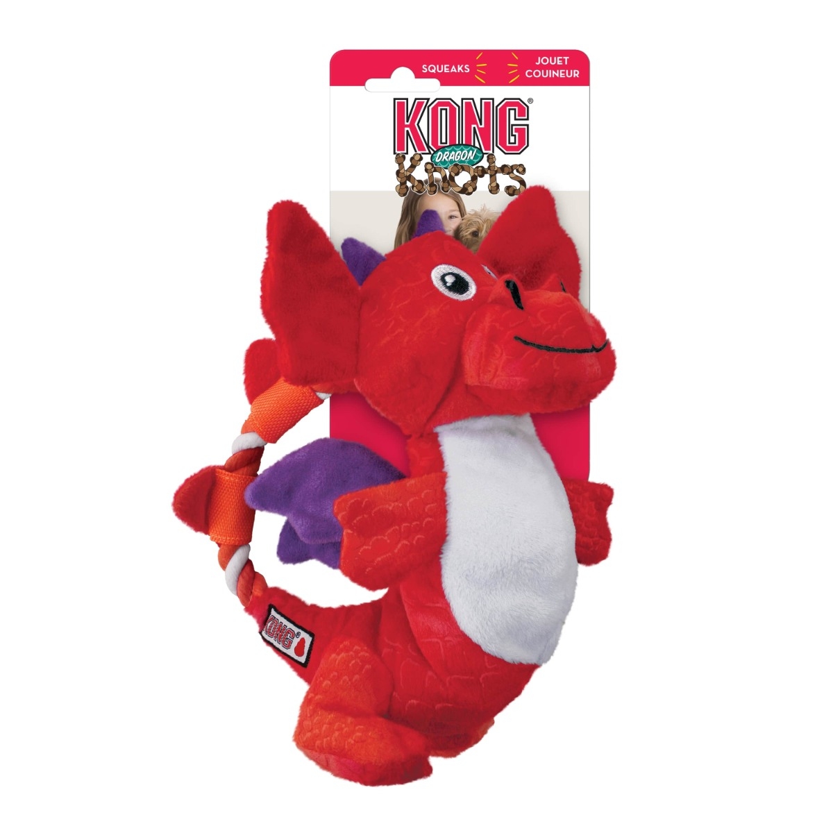 KONG Dragon Knots, rotaļlieta suņiem- pūķis M/L - Produkta attēls 3