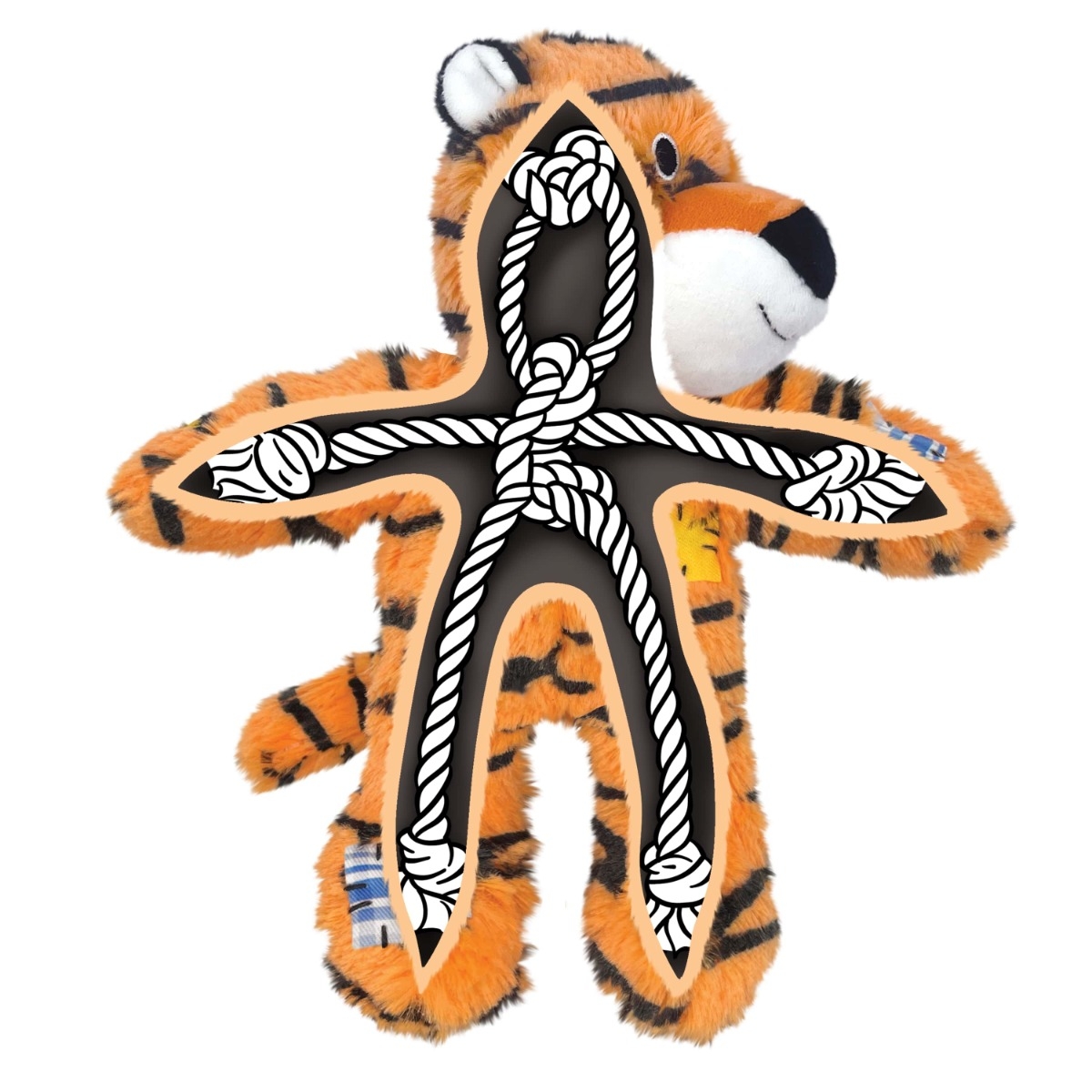 KONG Wild Knots Tiger rotaļlieta suņiem - Produkta attēls 2
