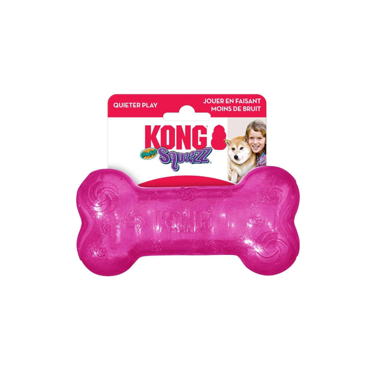 KONG Squeezz Bone rotaļlieta suņiem, M - Produkta attēls 3