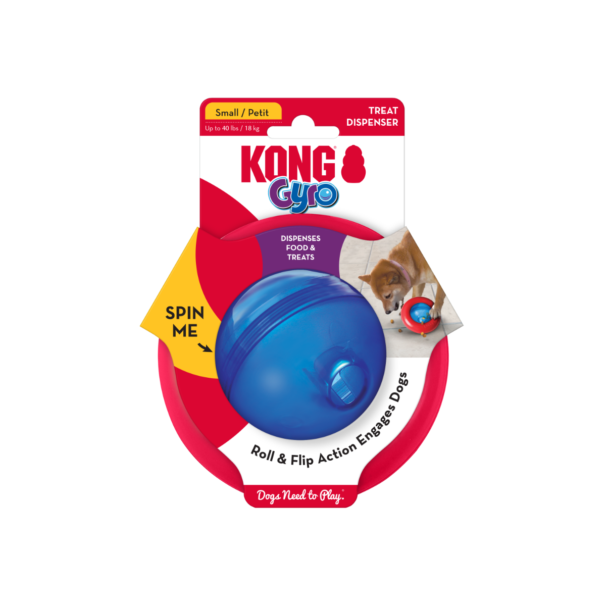 KONG Gyro rotaļlieta suņiem, S - Produkta attēls 2
