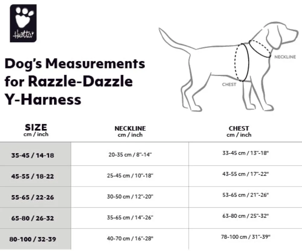 HURTTA Razzle-Dazzle Y-krūšu siksna 80-100 cm, zila - Produkta attēls 2
