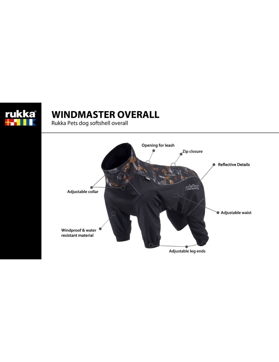 RUKKA Windmaster kombinezons suņiem, 50cm, melns - Produkta attēls 5