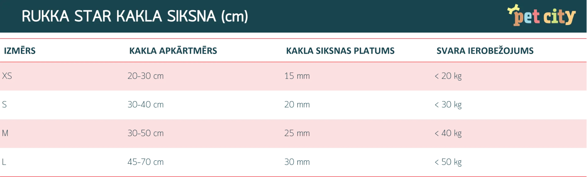 Rukka Star kakla siksna suņiem, L izmērs, 30 mm/45-70 cm, rozā - Produkta attēls 2