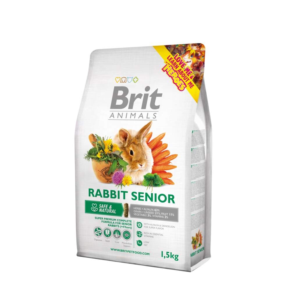 BRIT Animals Rabbit Senior pilnvērtīga barība trušiem 1,5kg - Produkta attēls 2