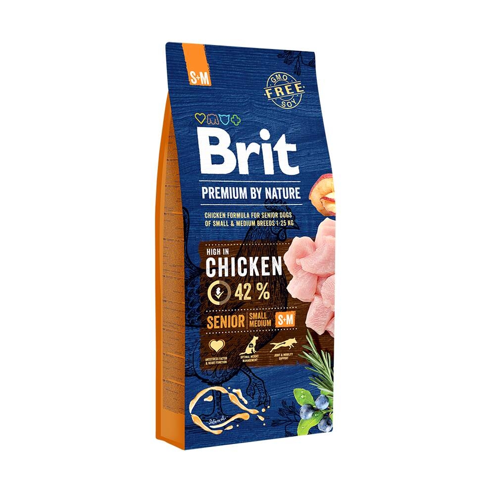 BRIT Premium S/M sausā barība suņiem senioriem, vista, 15kg - Produkta attēls 2