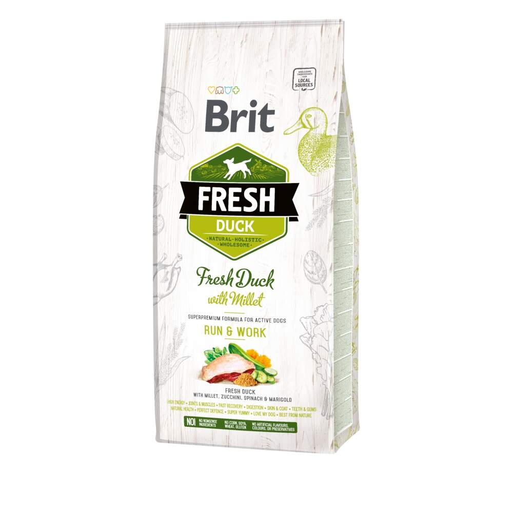 BRIT Fresh Active sausā barība suņiem, pīle/prosa, 12kg - Produkta attēls 2