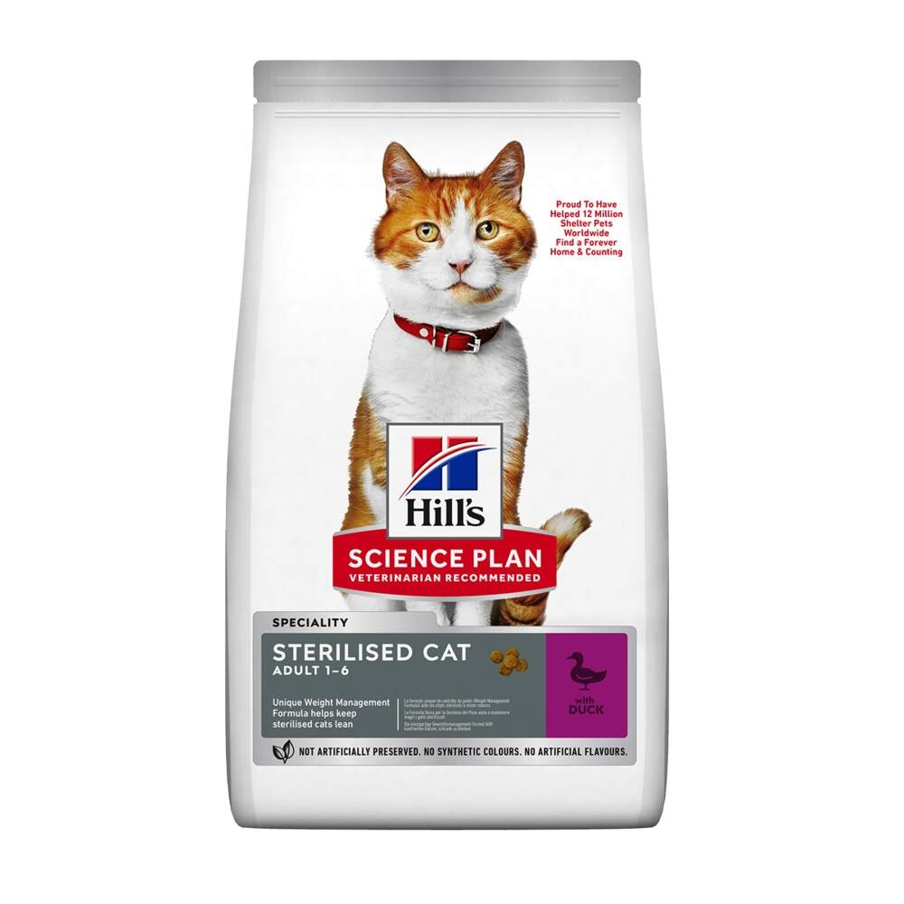 Hill's SP Sterilised sausā barība kaķiem, pīle, 3kg - Produkta attēls 2