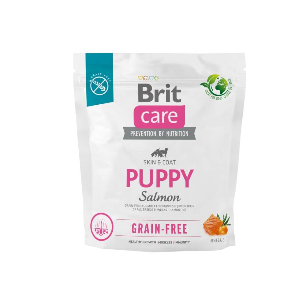 BRIT Care Skin&Coat sausā barība kucēniem, lasis, 1kg - Produkta attēls 2