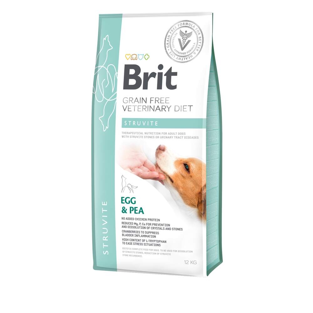 BRIT GF VD Struvite sausā barība suņiem, olas/zirņi, 12kg - Produkta attēls 2