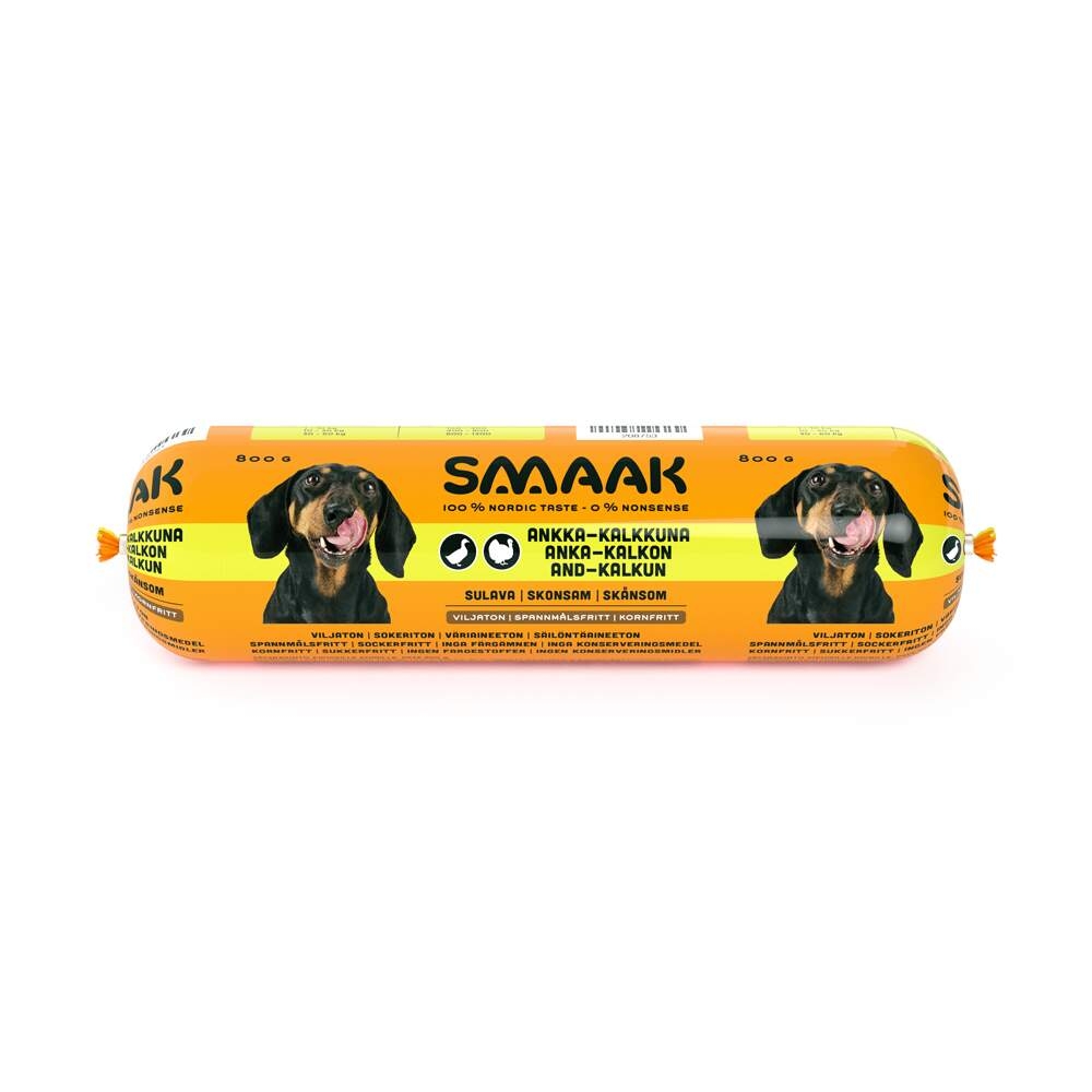 SMAAK desa suņiem, pīle/tītars, 800g - Produkta attēls 2