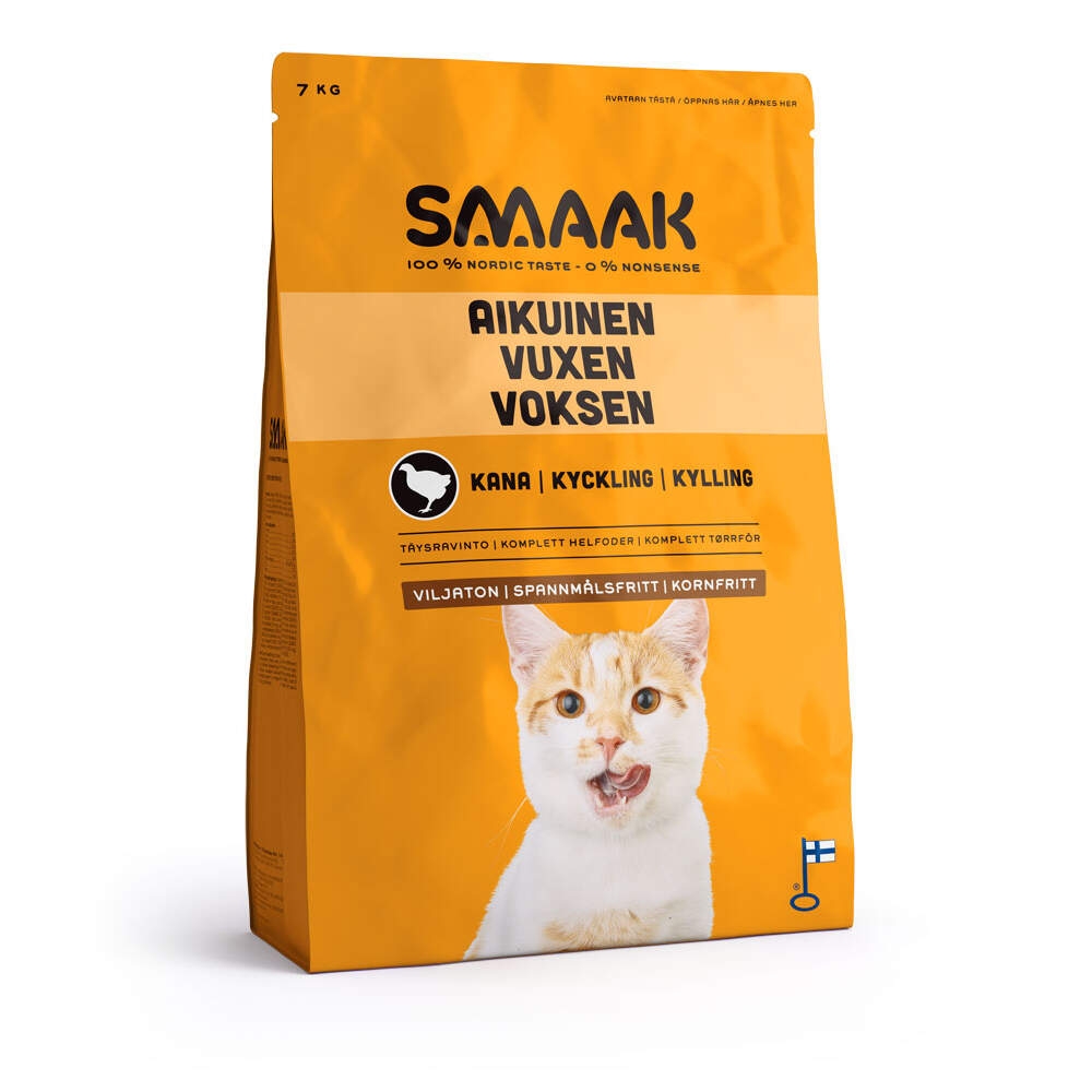 SMAAK sausā barība kaķiem bez graudaugiem, vista, 7 kg - Produkta attēls 2