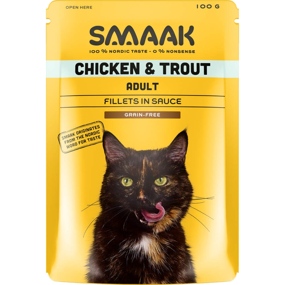 SMAAK mitrā barība kaķiem, vista/forele, 100g - Produkta attēls 2