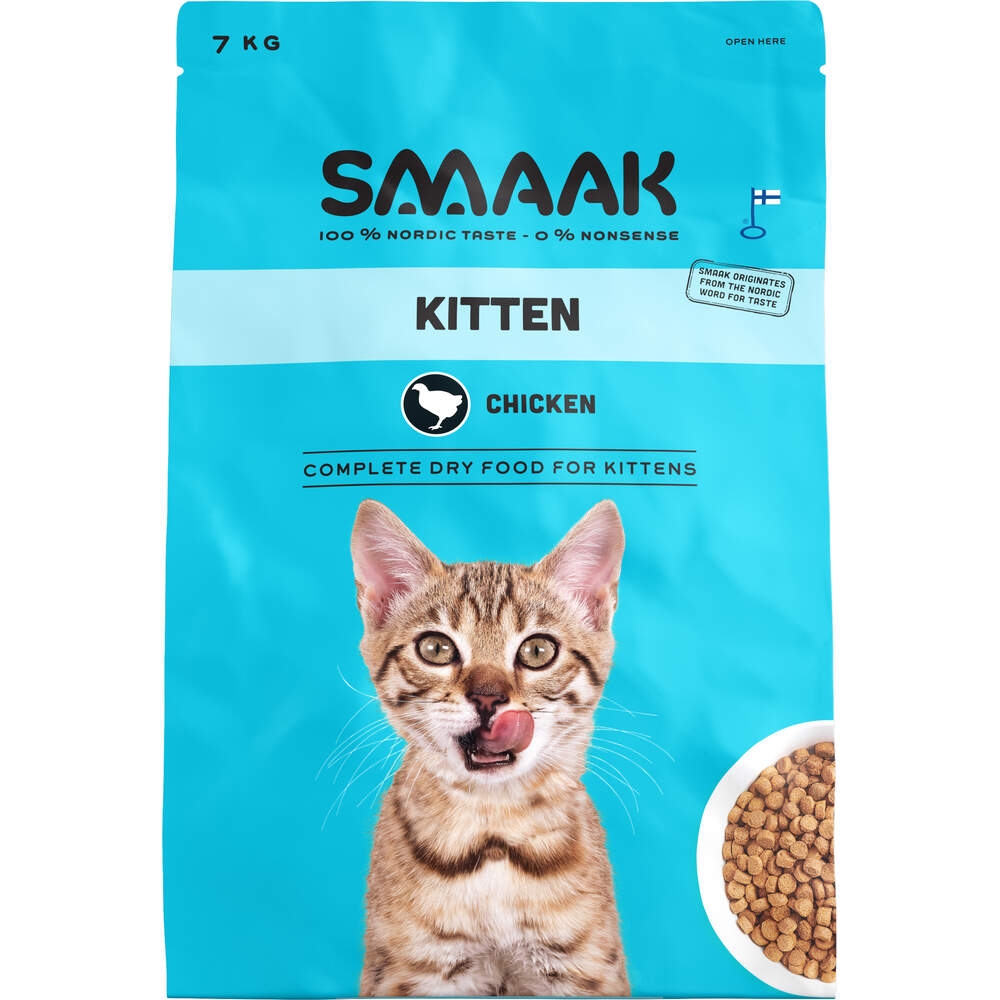 SMAAK sausā barība kaķēniem, vista, 7kg - Produkta attēls 2