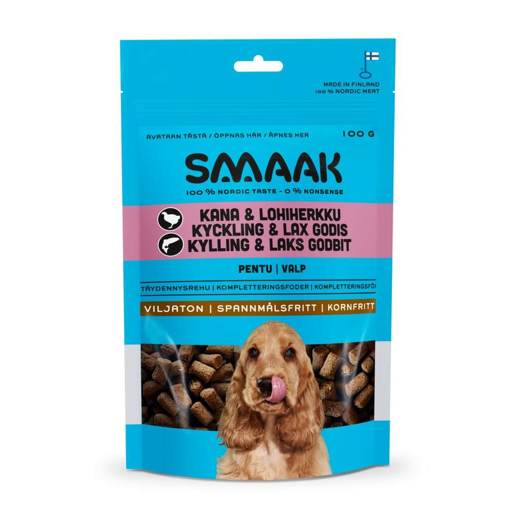 SMAAK gardumi kucēniem, vista/lasis, 100g - Produkta attēls 2