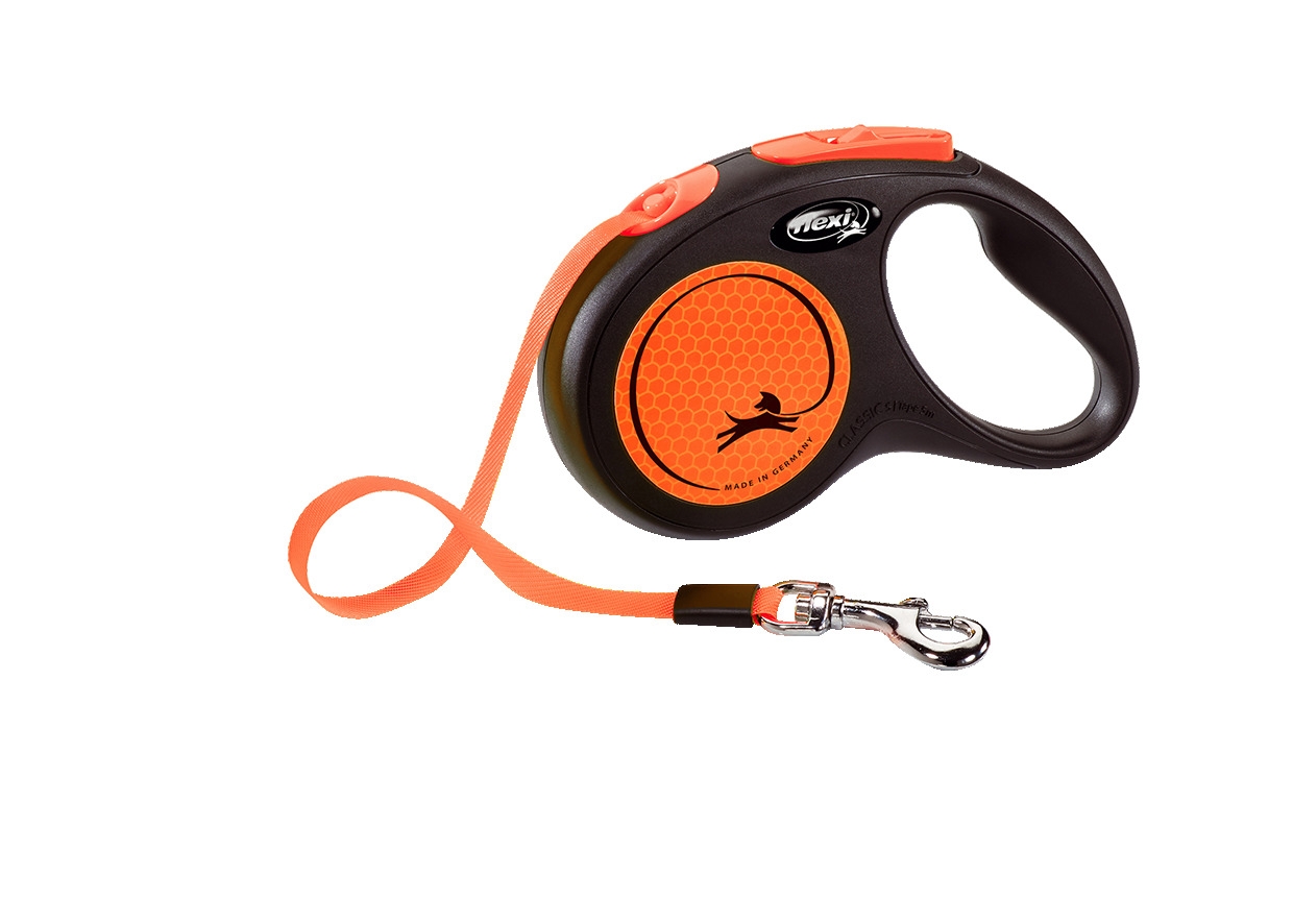 FLEXI Neon lentes veida pavada S/5m, oranža - Produkta attēls 2