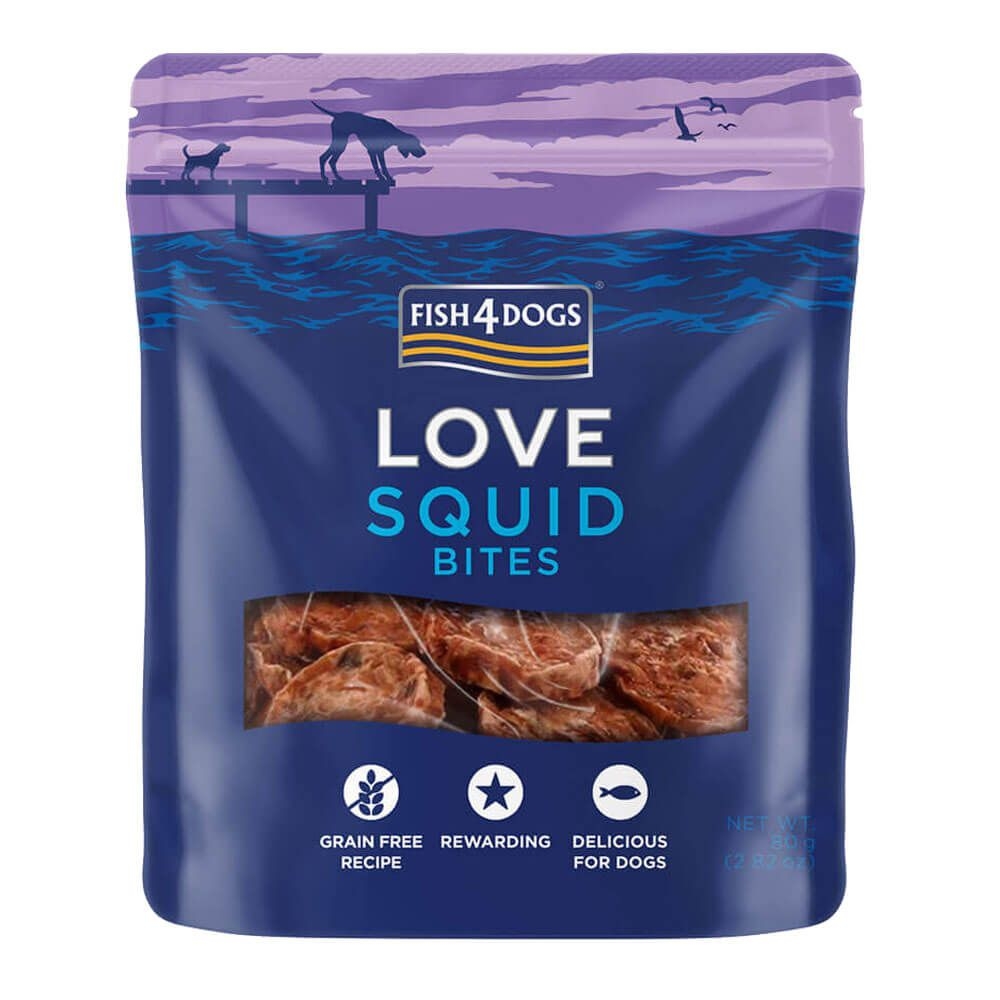 Fish4Dogs kārumi-kalmāru gabaliņi suņiem 80 g - Produkta attēls 2