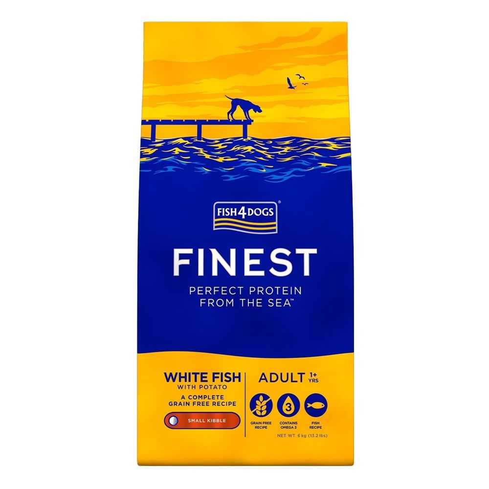 FISH4DOGS Adult sausā barība suņiem baltās zivis/kartupelis, 6kg - Produkta attēls 2