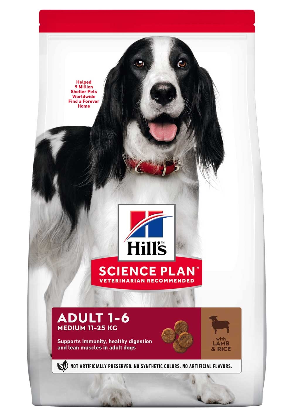 HILL'S SP Adult Medium sausā barība suņiem, jērs/rīsi, 2,5kg - Produkta attēls 2
