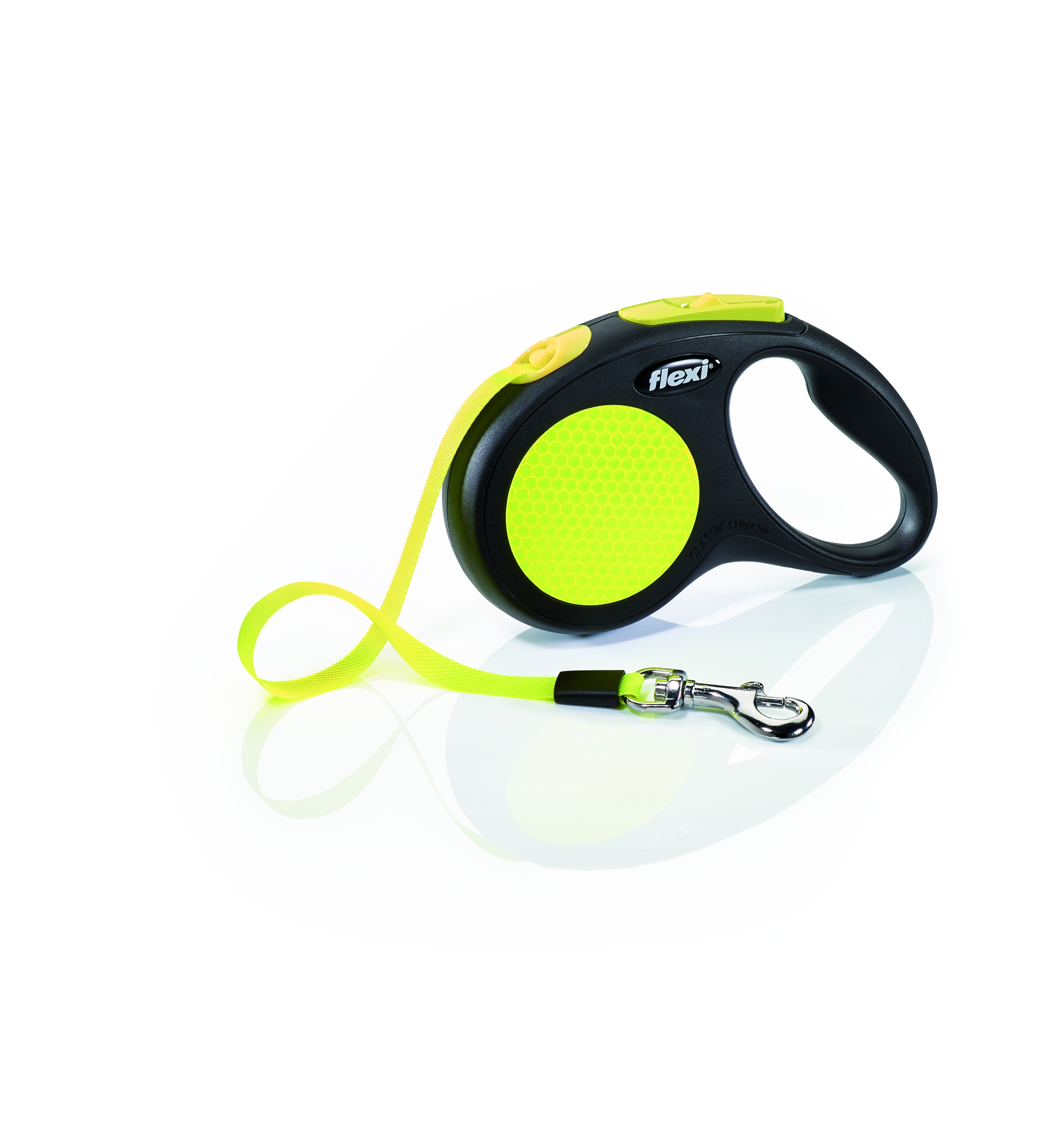 FLEXI Neon lentes veida pavada S/5m, dzeltena - Produkta attēls 2