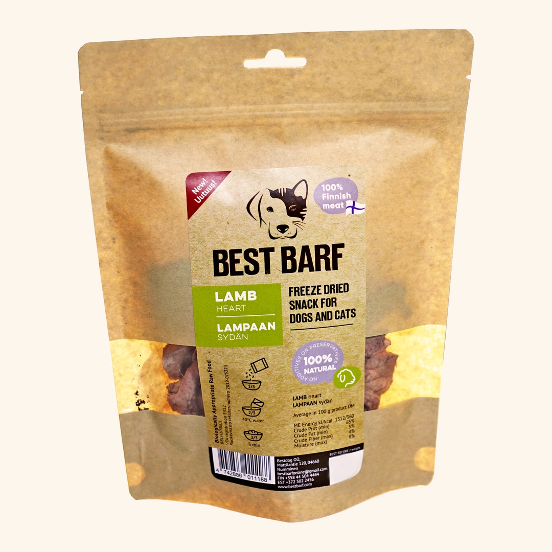 BEST BARF Liofilizētas jēru sirdis 100g - Produkta attēls 2