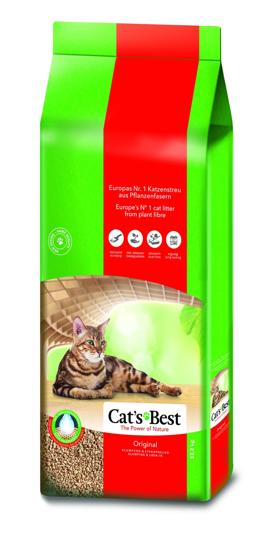CAT'S BEST Original pakaiši kaķu tualetei, 17,2kg/40 L - Produkta attēls 2