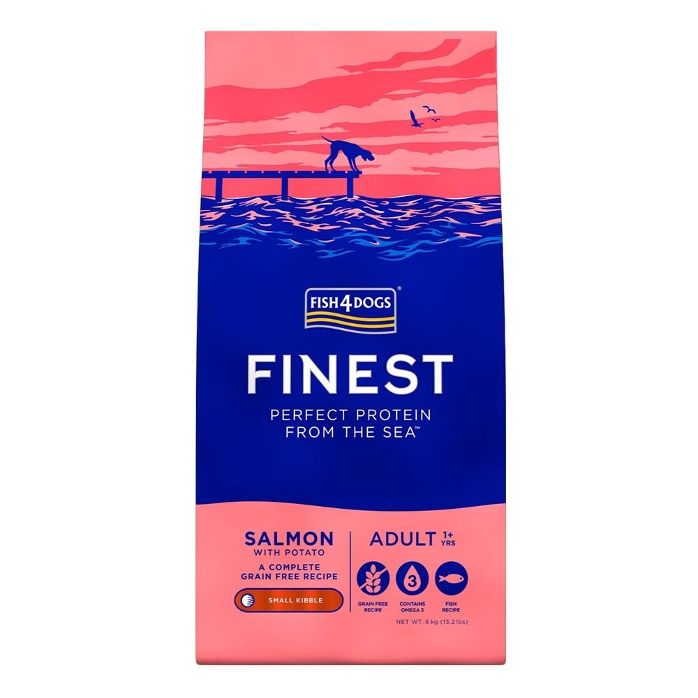 FISH4DOGS Adult sausā barība suņiem, lasis/kartupeļi, 6 kg - Produkta attēls 2