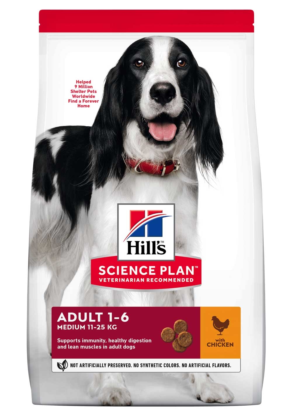 HILL'S SP Adult Medium sausā barība suņiem, vista, 14kg - Produkta attēls 2
